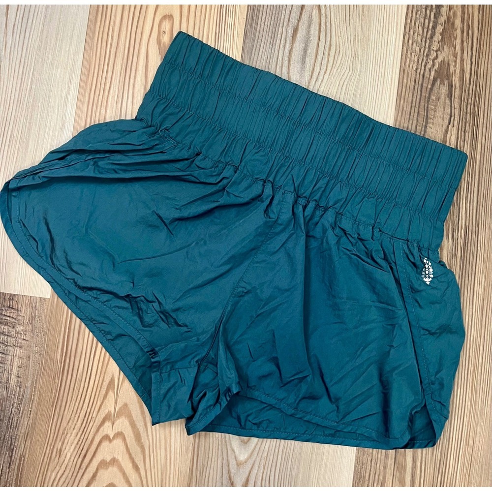 Free People Movement Teal Blue High Waisted Lined Medium Athletic Womens Shorts